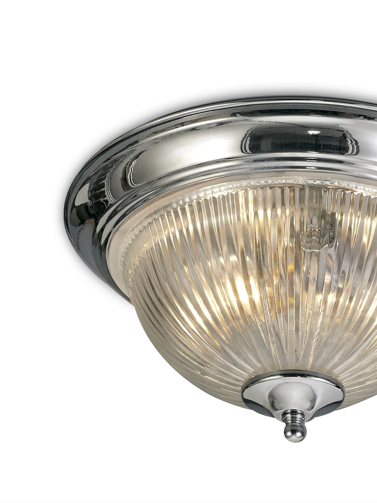 Macy Glass IP44 Flush Ceiling 2 Light Polished Chrome D0404  Deco Macy